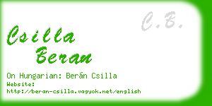 csilla beran business card